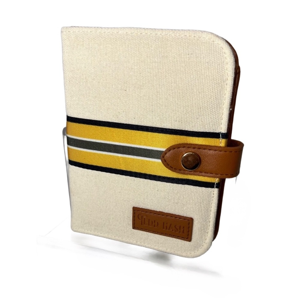 Tedd Nash Passport Holder Canvas with Faux Leather Strap NWOT